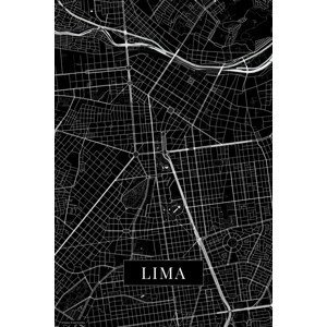 Mapa Lima black, (26.7 x 40 cm)