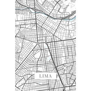 Mapa Lima white, (26.7 x 40 cm)