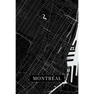 Mapa Montreal black, (26.7 x 40 cm)