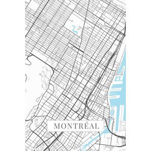 Mapa Montreal white, (26.7 x 40 cm)