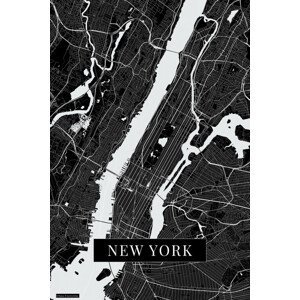 Mapa New York black, (26.7 x 40 cm)