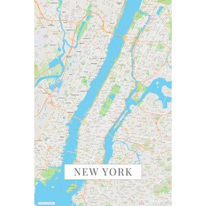 Mapa New York color, (26.7 x 40 cm)