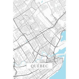 Mapa Quebec white, (26.7 x 40 cm)