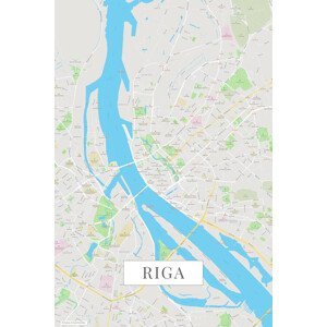 Mapa Riga color, (26.7 x 40 cm)