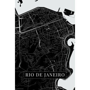 Mapa Rio de Janeiro black, (26.7 x 40 cm)