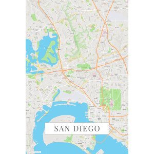 Mapa San Diego color, (26.7 x 40 cm)