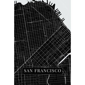 Mapa San Francisco black, (26.7 x 40 cm)