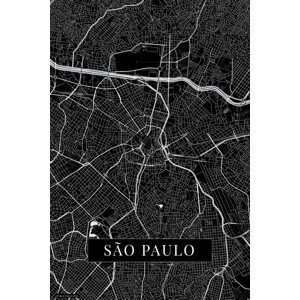 Mapa Sao Paulo black, (26.7 x 40 cm)