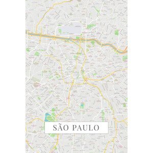 Mapa Sao Paulo color, (26.7 x 40 cm)