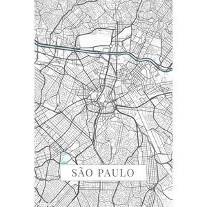 Mapa Sao Paulo white, (26.7 x 40 cm)