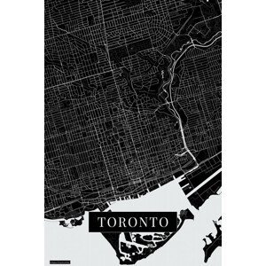 Mapa Toronto black, (26.7 x 40 cm)