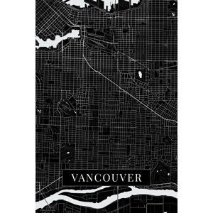 Mapa Vancouver black, (26.7 x 40 cm)