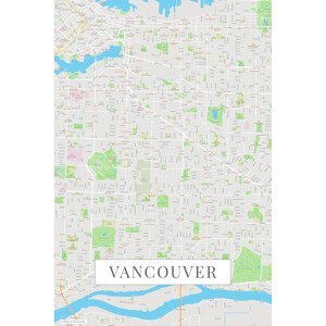 Mapa Vancouver color, (26.7 x 40 cm)