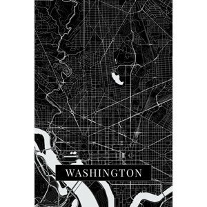 Mapa Washington black, (26.7 x 40 cm)