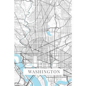Mapa Washington white, (26.7 x 40 cm)