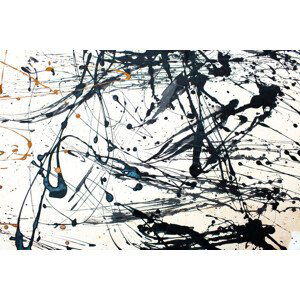 Plakát, Obraz - Pollock Inspired Grey Splash, (91.5 x 61 cm)