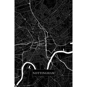 Mapa Nottingham black, (26.7 x 40 cm)
