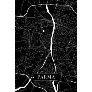 Mapa Parma black, (26.7 x 40 cm)