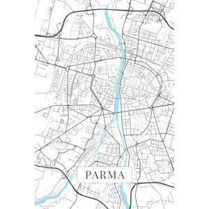 Mapa Parma white, (26.7 x 40 cm)