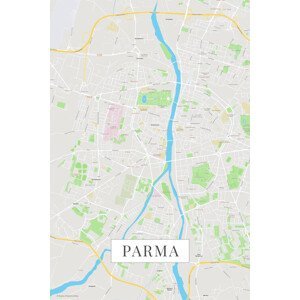 Mapa Parma color, (26.7 x 40 cm)
