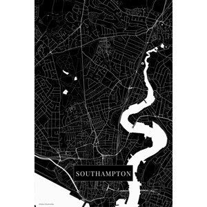 Mapa Southampton black, (26.7 x 40 cm)