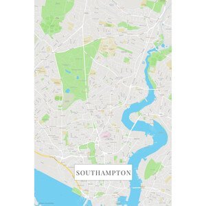 Mapa Southampton color, (26.7 x 40 cm)