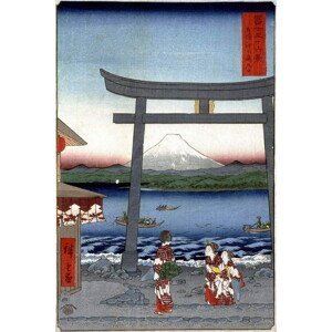Hiroshige, Utagawa II - Obrazová reprodukce Geishas and Mount Fuji, (26.7 x 40 cm)