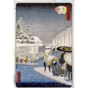 Hiroshige, Utagawa II - Obrazová reprodukce Boats under the snow, Japan - Hiroshige, (26.7 x 40 cm)