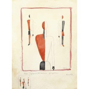 Malevich, Kazimir Severinovich - Obrazová reprodukce Three Suprematist Figures, (30 x 40 cm)