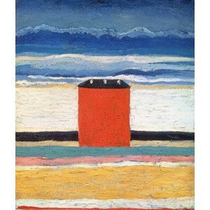 Malevich, Kazimir Severinovich - Obrazová reprodukce Red House, (35 x 40 cm)