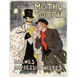 Steinlen, Theophile Alexandre - Obrazová reprodukce Art. Entertaiment. The singers Mothu and Doria., (30 x 40 cm)
