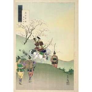 Gekko, Ogata - Obrazová reprodukce Yoshiie Ason: 'The Barrier at Nakoso', (26.7 x 40 cm)
