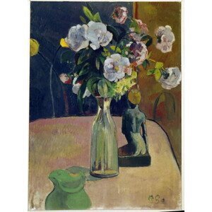 Gauguin, Paul - Obrazová reprodukce Still life with roses and statue, (30 x 40 cm)