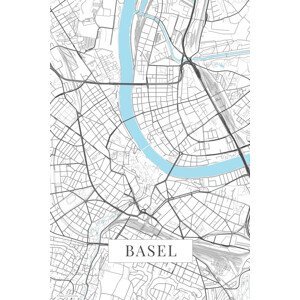 Mapa Basel white, (26.7 x 40 cm)