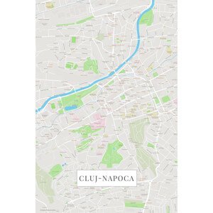 Mapa Cluj Napoca color, (26.7 x 40 cm)