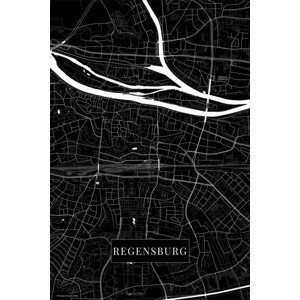 Mapa Regensburg black, (26.7 x 40 cm)