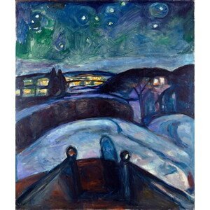 Munch, Edvard - Obrazová reprodukce Star Night Night Landscape in Northern Europe., (35 x 40 cm)