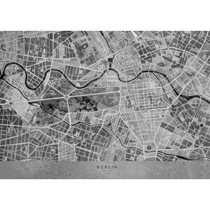 Mapa Gray vintage map of Berlin, Blursbyai, (40 x 30 cm)