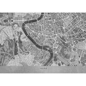 Mapa Gray vintage map of Rome, Blursbyai, (40 x 30 cm)