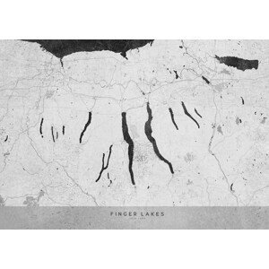 Mapa Gray vintage map of Finger Lakes, Blursbyai, (40 x 30 cm)