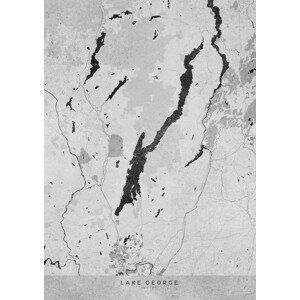 Mapa Gray vintage map of Lake George, Blursbyai, (30 x 40 cm)