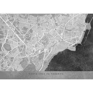 Mapa Gray vintage map of Santa Cruz de Tenerife, Blursbyai, (40 x 30 cm)