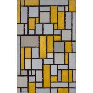 Mondrian, Piet - Obrazová reprodukce Composition with Grid 1, (24.6 x 40 cm)