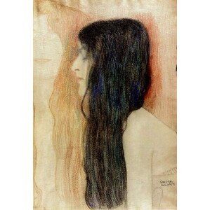 Klimt, Gustav - Obrazová reprodukce Girl with Long Hair, (26.7 x 40 cm)