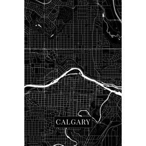 Mapa Calgary black, (26.7 x 40 cm)