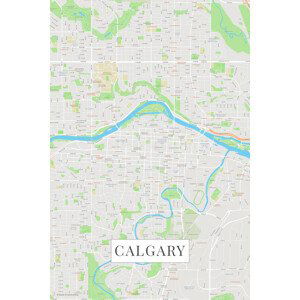 Mapa Calgary color, (26.7 x 40 cm)
