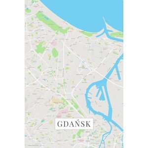 Mapa Gdansk color, (26.7 x 40 cm)