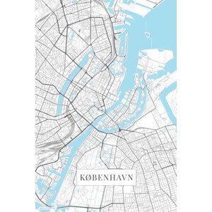 Mapa København white, (26.7 x 40 cm)