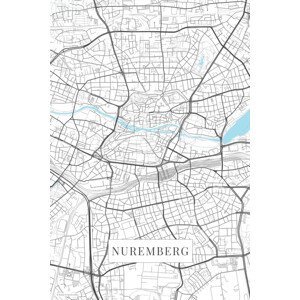 Mapa Nuremberg white, (26.7 x 40 cm)