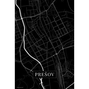 Mapa Presov black, (26.7 x 40 cm)